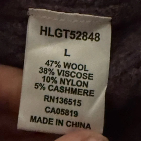 Harper Lane Purple Amelia Knit Pullover Wool Cashmere Sweater Size Large - Picture 11 of 11